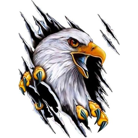 YMYNY 3D-Autodekorationsaufkleber, Tieradler-Autoaufkleber, selbstklebender Vinylaufkleber, Karosserieaufkleber, kratzfester Stoßstangenaufkleber, rechts (1/4)