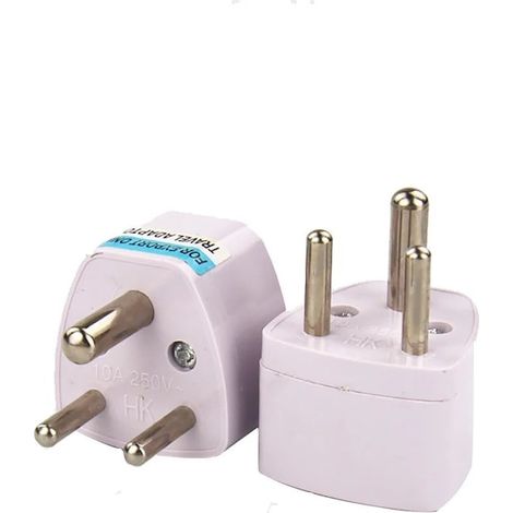Adaptateur de voyage universel UK/US/UE/AU vers Afrique du Sud, 3 broches, Fokelyi, blanc, 1000 W (1/5)