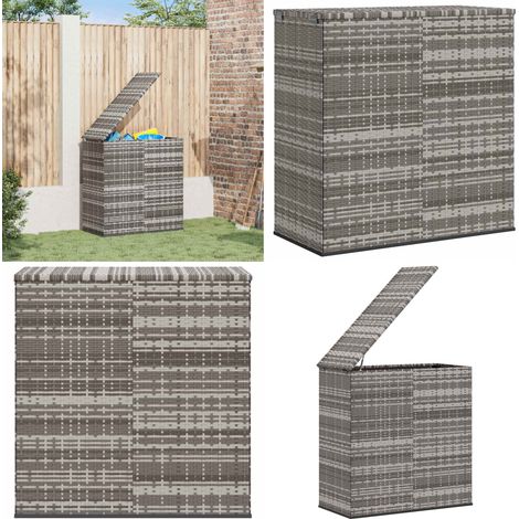 Boîte à coussins de jardin Résine tressée 100x49x103,5 cm Gris - Coffre De Jardin - Rangement Jardin - Boite Coussin - Meuble Jardin - Résine Tressée - Home & Living (1/5)