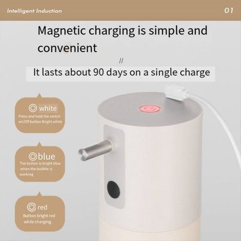 Distributeur Automatique de Savon Mousse Distributeur de Savon Mousse Rechargeable Sans Contact Adapté à la Salle de Bain et à la (1/5)