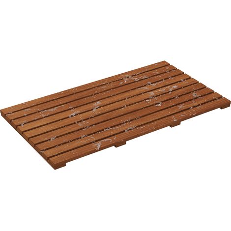 Tappetino doccia in teak 80 x 48 cm con piedini in gomma antiscivolo