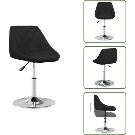 Barhocker Schwarz Kunstleder - Barhocker - Küchenhocker - Drehbares Stuhlsitz - Höhenverstellbar - Gaslift