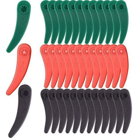 36 Pièces Lame Plastique Coupe Bordure,Coupe Bordure à Lame Plastique,Lames en Plastique de Rechange, pour coupe-bordures Art 23-18 LI Art 26-18 LI (1/4)