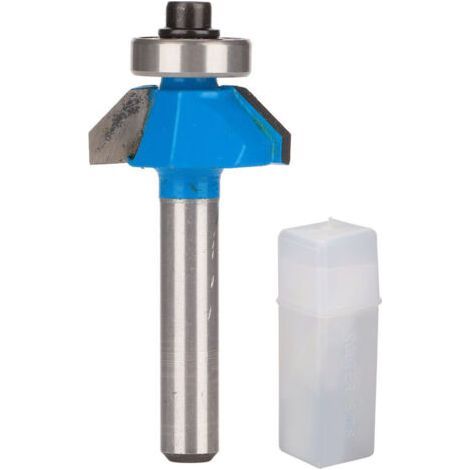 45° Chamfer Cutter with Top Bearing for Wood, 1/4 Inch Round Shank (1/5)