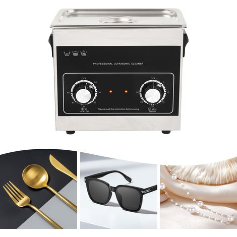 Ultrasonic Cleaner Ultrasonic Cleaning Machine with Heater 3.2L/ 0.7 Gal 40KHz (1/5)