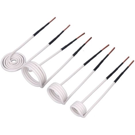 4 jeux de bobines de chauffage par induction haute fréquence pour systèmes de chauffage, ventilation et climatisation (CVC), noyau en laiton de 2,5 mm de diamètre, formats plat et rond de 20 mm, 30 mm