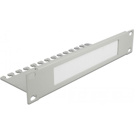 Delock 10 Regleta de cepillos para manejo de cables con placa de soporte de cables 1U Å¡edÃ¡