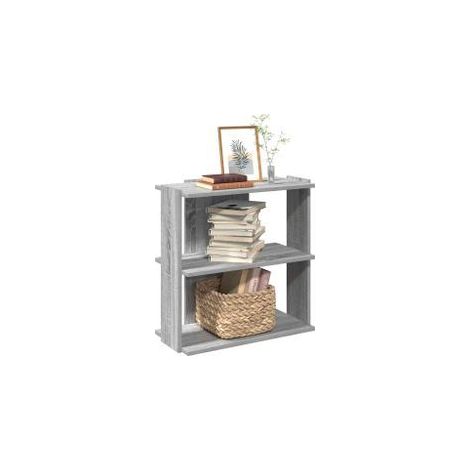 Bibliothèque 3 niveaux sonoma gris 60x30x60 bois d'ingénierie (1/5)