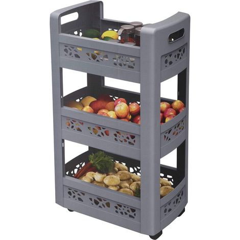 Resserre mobilo modulable 3x11L - 4 roulettes 360° - Gris anthracite - 29 x 45 x H 79 cm - Livraison gratuite (1/4)