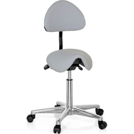 Hocker / Drehhocker / Arbeitsstuhl / Sattel TOP WORK 20 Kunstleder grau hjh OFFICE