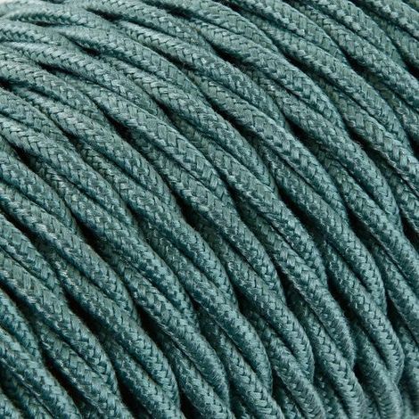 Câble Textile Torsadé Vert Sauge 2x0.75mm² - Fil Electrique Tissu