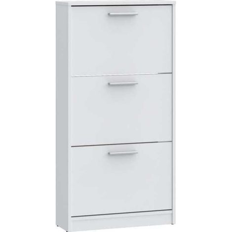Armadio portascarpe MAC 3 ante Bianco opaco 6 paia 58,2x20,4x115,5 cm (1/5)