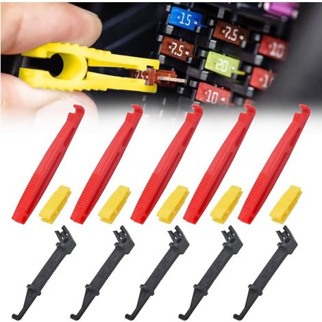 15 Pièces Outil D'extraction De Fusible Pour Voiture, Pince à Fusibles Auto Outil De Insertion Pour Voitures, Vélo, Quad, ATV (1/5)