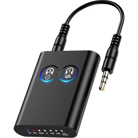 Émetteur Récepteur Bluetooth - Version 5.2 - AptX Adaptive - Prise Jack 3,5 mm - Pour Casques Et Enceintes - 1 Pièce (1/5)