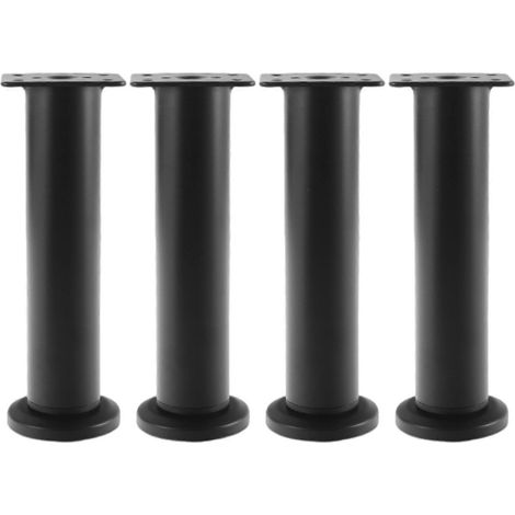 Pieds de table en métal réglables, confortables et faciles à assembler, ensemble de 4 hauteurs [18-30 cm], noir. (1/5)