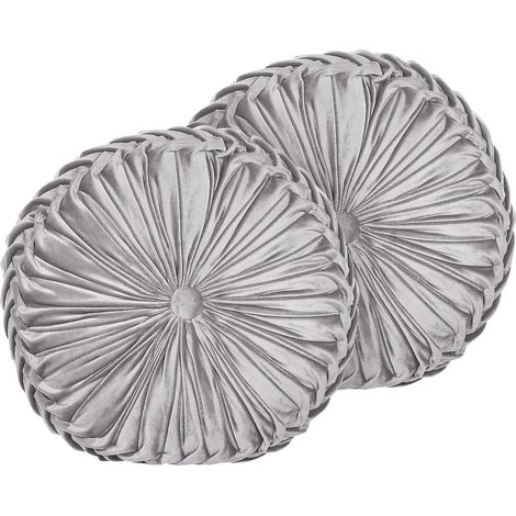 Conjunto de 2 cojines de terciopelo gris 40 cm pliegues minimalista Udala