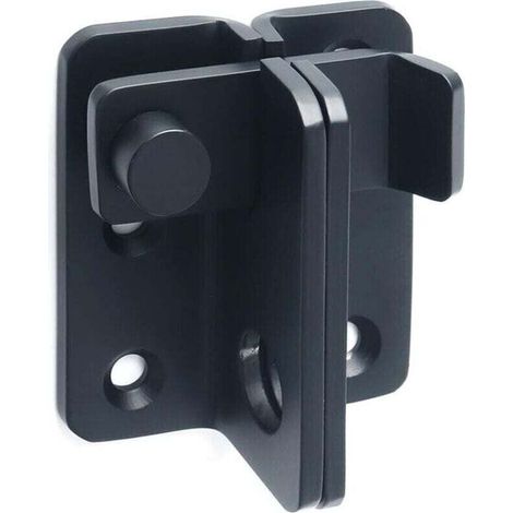 Verrou Porte Coulissante Serrure Volet Loquet Porte Verrou Portail à Bascule Boulon avec Vis pour Porte, Fenêtre, Placard et Jardin, Finition Noir Mat en Acier Inoxydable, EMS3005-B (1/4)