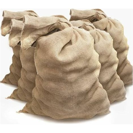 Clearance Sale: 5 Large Jute Bags - Construction Site Rubble Bag - Jute Potato Bag - Reusable Christmas Jute Bag (60x100 cm) (1/4)