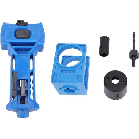 Einbausatz für Türschlösser, Lochsäge und Einstichwerkzeug für 1-3/8 Zoll und 1-3/4 Zoll dicke Türen, blaue Farbe. (1/5)