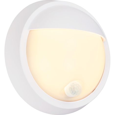 Lampe murale LED batterie avec détecteur de mouvement, capteur d'humidité, 20 sec. Timer, lampe extérieure, spot LED extérieur, appliques extérieures, 17x7 cm, Blanc (1/2)