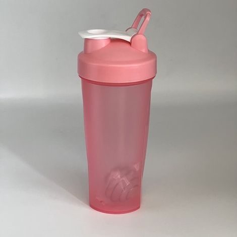 Confezione contenente 1 shaker per proteine (600 ml) con sfera in acciaio inox, scala graduata, a prova di perdite, per miscelare rapidamente la polvere di proteine del siero di latte, trasparente (1/5)