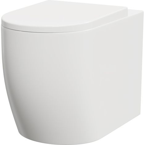 Wholesale Domestic Darnley Round Back to Wall Toilet Pan with Soft Close Toilet Seat (1/5)