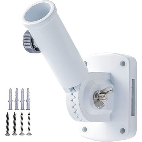 Supporto per albero, regolabile, facile da installare, robusto, diametro interno 2,5 cm, materiale in lega di alluminio, bianco (1/5)