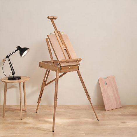 Chevalet de peinture en bois de hêtre réglable 105 x 77 x 184 cm (1/5)