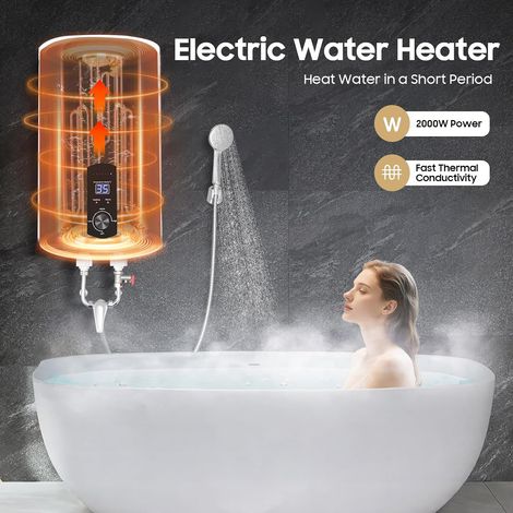 Wandspeicher Elektrischer Tank-Wassererhitzer, Warmwasserbereiter, Untertischboiler Elektro Warmwasserspeicher Boiler Elektrospeicher Wassererhitzer mit Temperaturanzeige (30L)