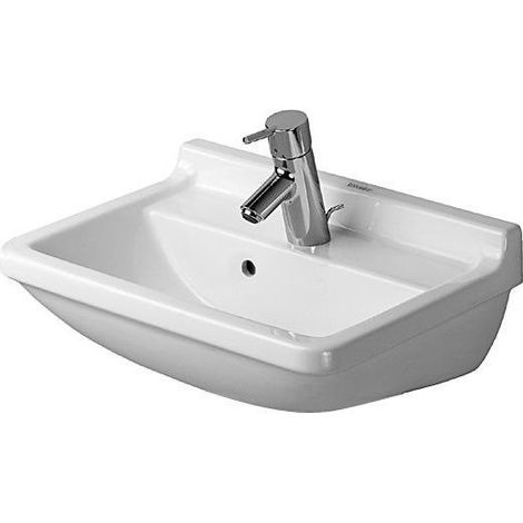 Lavabo Duravit STARCK 3avec trop plein plage de robinettrie 1 trou de robinetterie 500x360mm blanc
