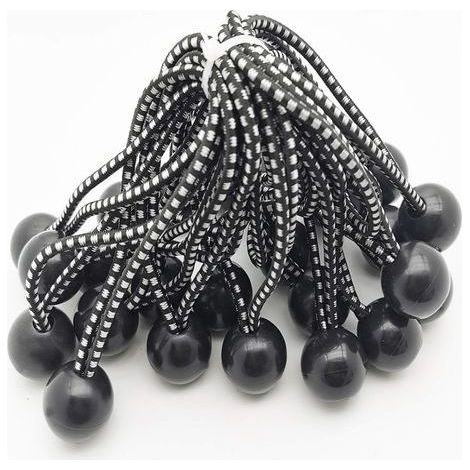 25 Tendeur Elastique Caoutchouc Professionnel avec Boule (Noir 140 mm) pour Tentes, Bâches, Affiches. Tendeur Bâche, Sangle Élastique, Support de Bâche, Caoutchouc de Bâche, Tendeur Caoutchouc. (1/5)