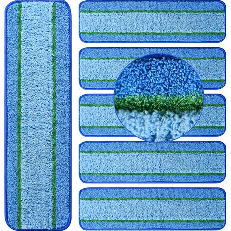 Lot de 6 lingettes de nettoyage en profondeur compatibles avec la gamme de balais Bona, lingettes en microfibre lavables et réutilisables pour parquets et surfaces multiples.