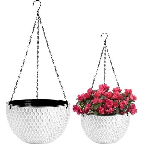 Jardinière Suspendue - Arrosage Automatique - Pour Balcon Terrasse Intérieur Extérieur - Lot De 2 (1/5)