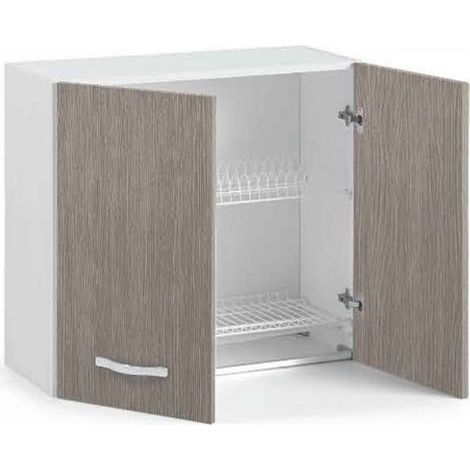 Mobile Abtropffläche 2 Hängetüren Küche 80X30X72H FINISH LARICE GRAU