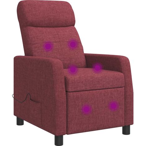 Silla de masajes reclinable Rojo vino Tela vidaXL (1/5)