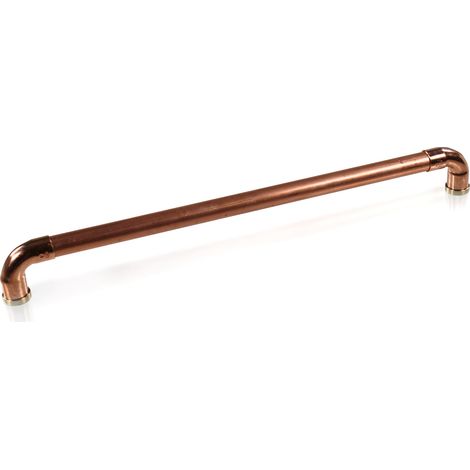 Arcanaute – Poignée de meuble cuivre industriel – Entraxe 330 mm – Ø14 mm – Fixation filetage femelle M4 – Fabrication française (1/5)