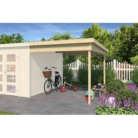 Zambezi anbau 300x250-Log Cabin, Wooden Garden Room, Timber Summerhouse, Home Office - H211 cm