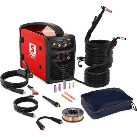 Poste à souder MMA 250A – Soudage MIG, MAG, TIG, MMA – Réglage continu du courant – Technologie IGBT – 5kg de fil inclus – Stamos Germany (1/8)