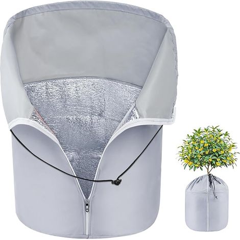 Housses Thermiques pour Plantes en Pot, 65 x 70CM Sac de Protection pour Pot de Fleurs, Housse d'hiver pour Pot de Fleurs avec Fermeture Éclair et Cordon, pour Plantes Protection hivernale (1/5)
