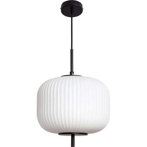 Suspension ronde en verre ø30cm - Blanc - Vind (1/5)