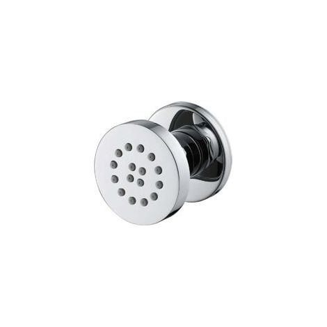 Chorros laterales cromados, chorros de cuerpo de latón ajustables, rociador de boquilla redonda, chorros de masaje para ducha de pared para accesorios de baño, 50x50 mm, 1 pieza - Crezuo