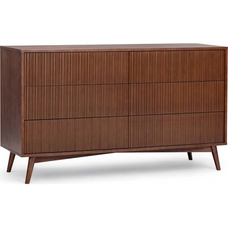 Teamson Home Tremolo Chest of Drawers 6 Drawer Bedroom Dresser, Walnut (1/5)
