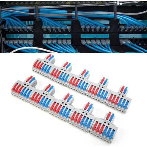 Connecteur rapide 2 entrées/6 sorties avec trous de fixation, connecteur de câble répartiteur 4 mm² (1/5)
