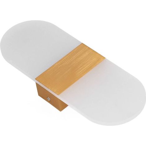 Applique murale LED acrylique 360° – 6W – or – up/down – lumière chaude – couloir / chambre / restaurant / salle d’étude / lit / centre commercial – 90-265V (1/5)