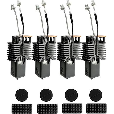 Kit estrusore per stampante 3D in 4 pezzi compatibile con gli accessori Snapmaker U1, blocco ceramico da 48 W, elevata portata, rivestimento nano e ugello migliorato da 0,6 mm. (1/5)