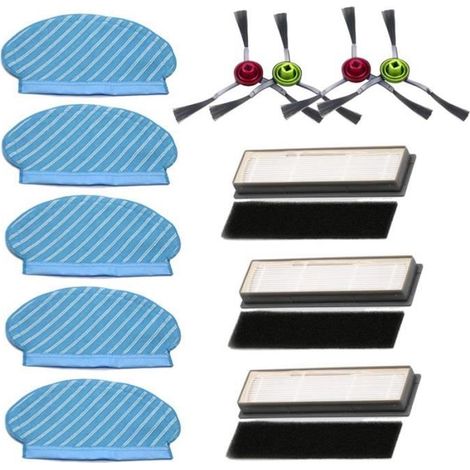 Ensemble de Brosses LatéRales pour Filtres à Chiffon pour Ecovacs PièCes D\'Aspirateur Deebot OZMO 920 950, 3XFiltres, Brosse (1/4)