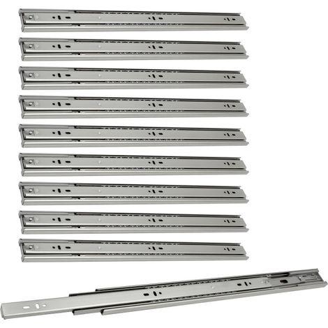 Hengda – Coulisses de tiroir charges lourdes 500mm – Softclose – Extension totale – Acier laminé à froid – 10 paires pour montage latéral