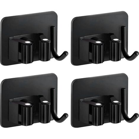 Porte-Balai - Acier Inoxydable SUS304 - Auto-Adhésif - Support Murale pour Vadrouille Balai Parapluie - 4 Pièces