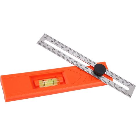 Rapporteur de marquage réglable règle multi-angle repliable outil de mesure de profondeur niveau à bulle pour menuiserie nivellement positionnement précis (1/5)