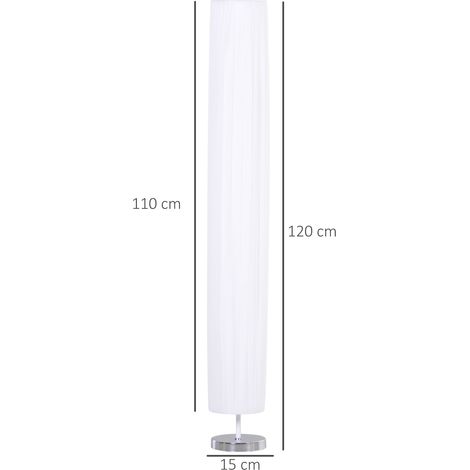 Blanc - Lampe sur pied moderne pour chambre, salle à manger, salon (2 ampoules E27) faible consommation et interrupteur avec base en acier